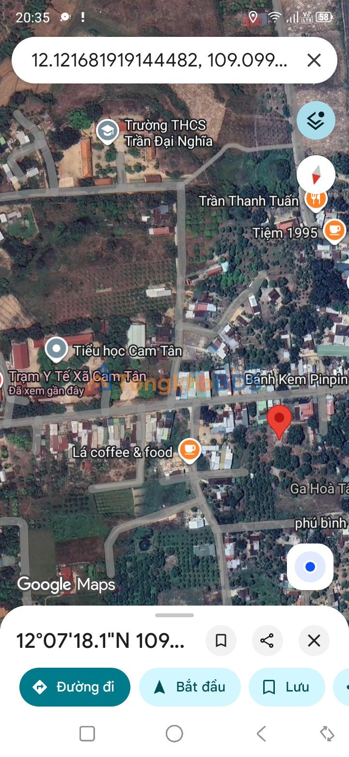 Đất thổ cư 100m² Cam Tân, Cam Lâm - Sổ hồng sẵn, Giá 700 triệu