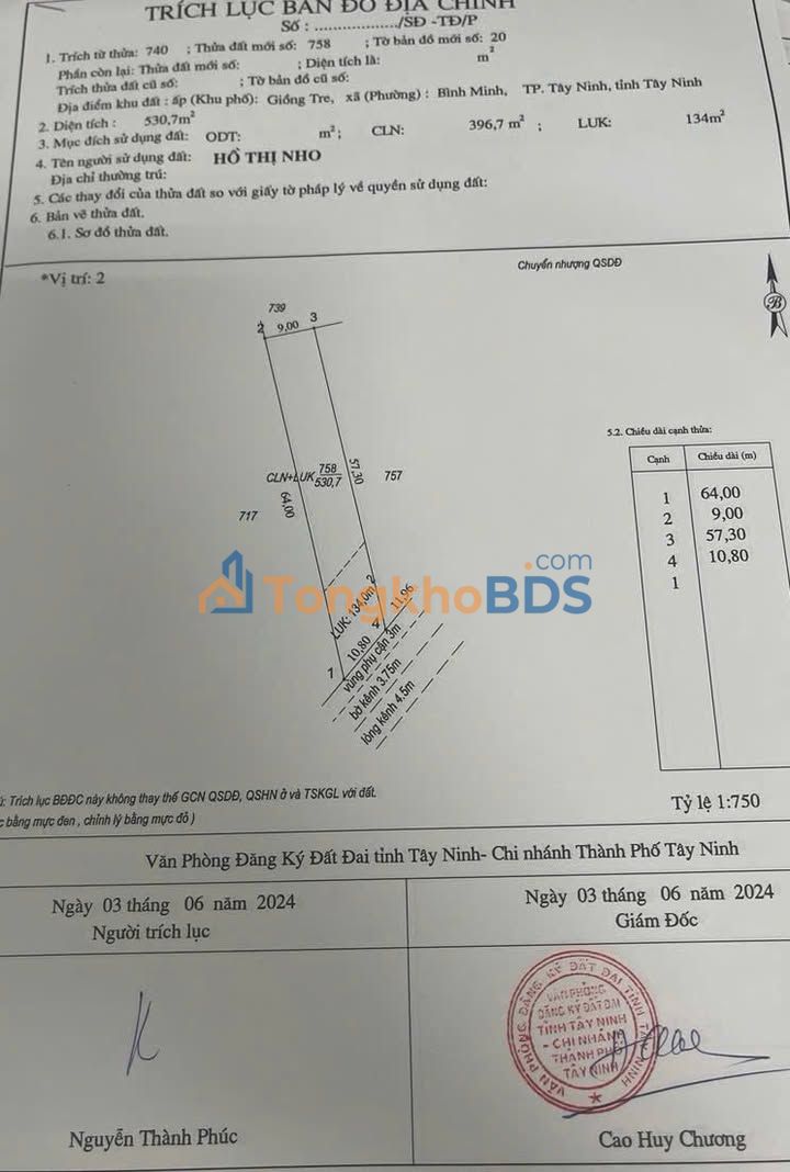 Đất Vườn Lô Góc 530m² Sổ Hồng Tại Tây Ninh - Giá 389 Triệu