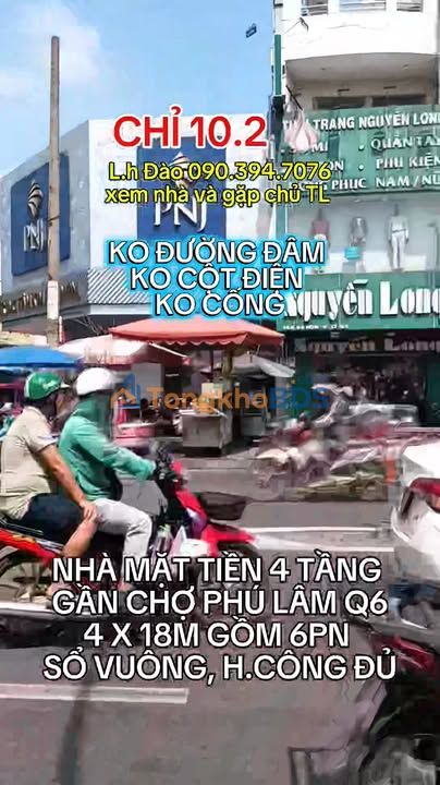 Nhà Mặt Tiền 4 Tầng Phường 1 Quận 6 - 72m² Sổ Vuông Chính Chủ