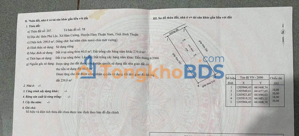 Bán đất 300m² Hàm Cường, Bình Thuận - Sổ đỏ thổ cư, gần Quốc lộ 1A