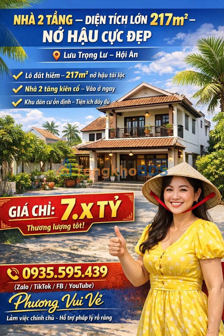 Nhà 2 Tầng 217m² Lưu Trọng Lư, Hội An - Nở Hậu Tài Lộc