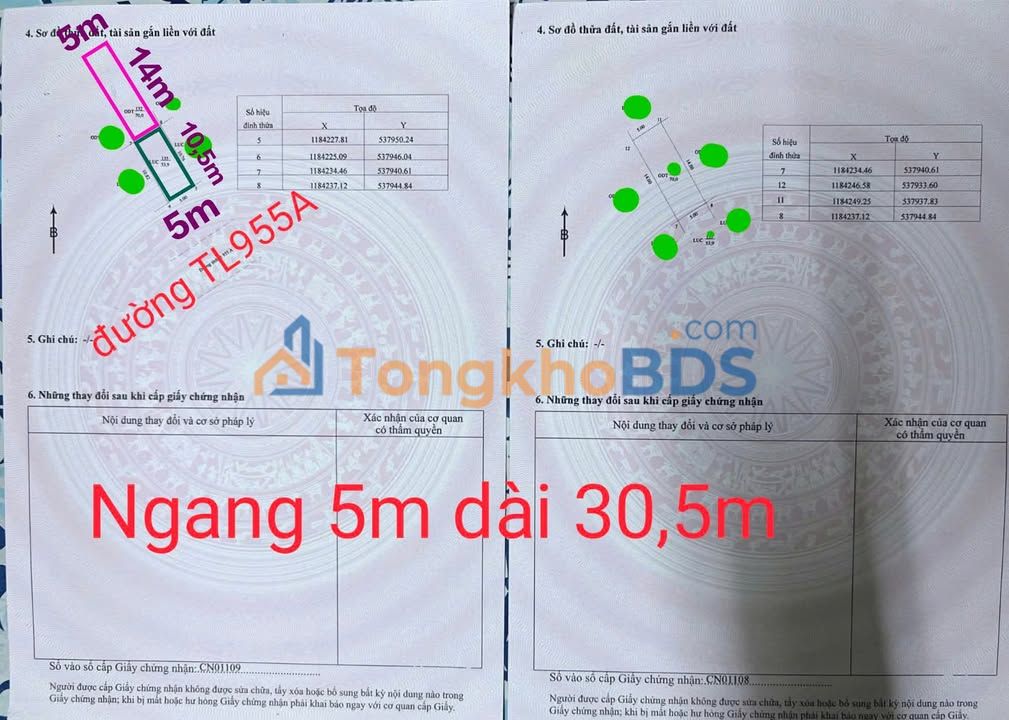 Bán Nền Mặt Tiền TL955A, Châu Đốc 152m² - Sổ Hồng Sẵn Sàng