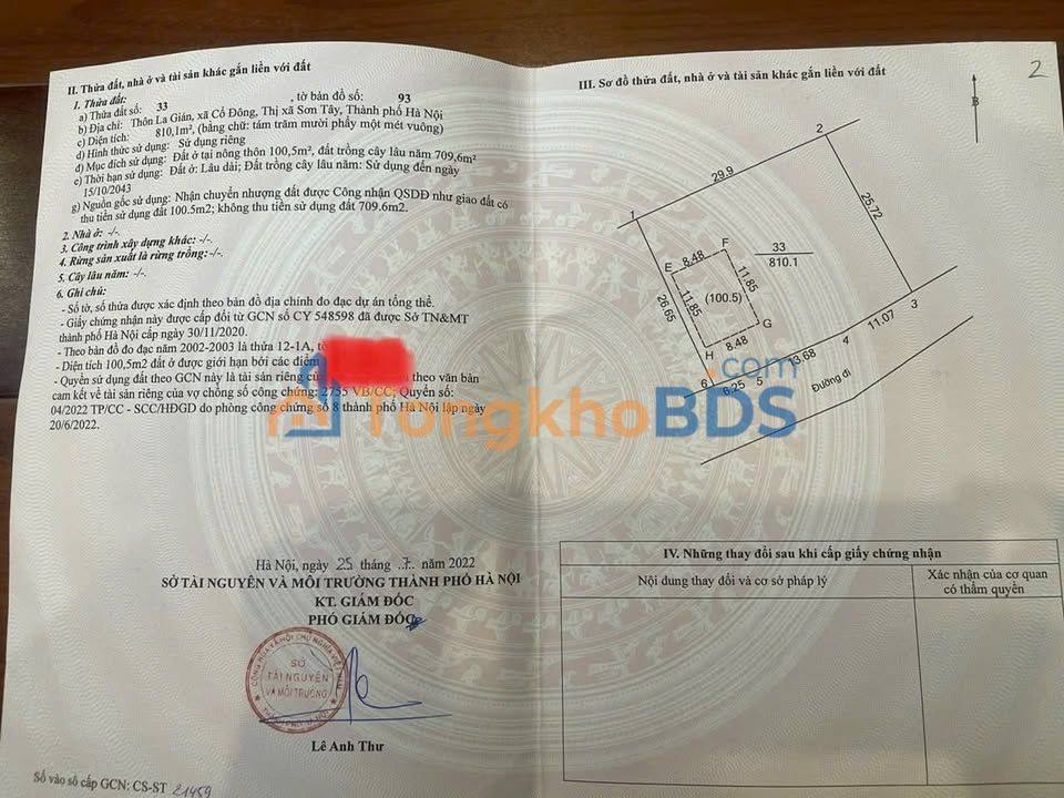 Bán Đất Vàng 800m² Cổ Đông, Sơn Tây - Sổ Đỏ Sẵn Sàng