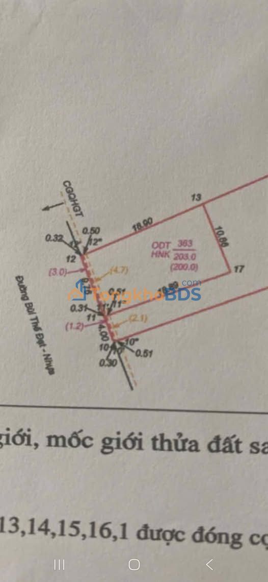 Đất nền mặt tiền Bùi Thế Đạt, Vinh 200m² - Giá đầu tư 3xx triệu/m²