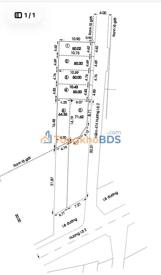 Bán Đất Hẻm 6m Hương Lộ 2, Bình Tân - 5.5 Tỷ