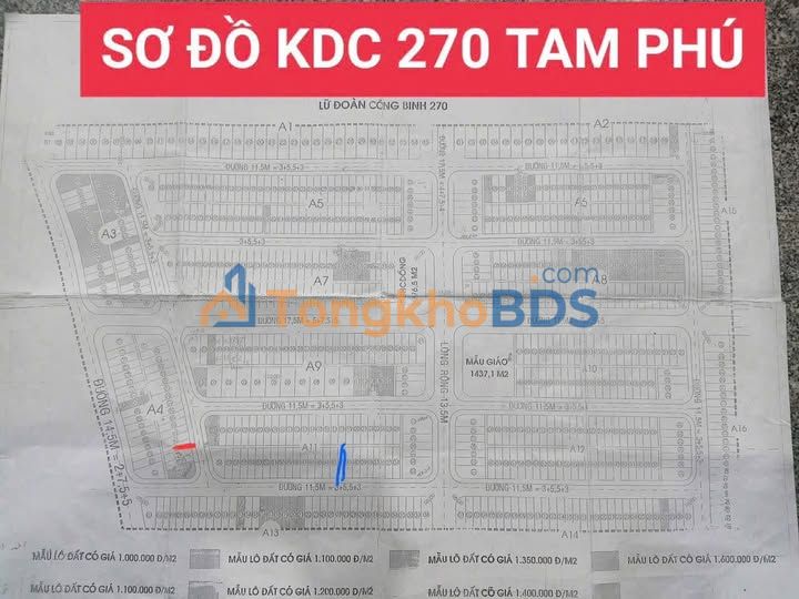 Bán Gấp Đất KDC 270 Tam Kỳ 100m² Hướng Tây Nam - Giá 930 Triệu