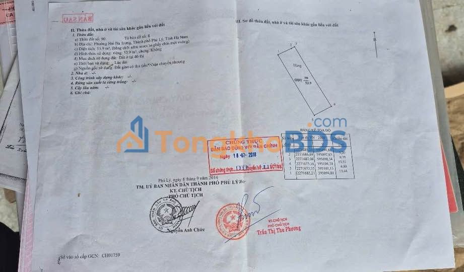 Đất Phủ Lý 54m² Sổ Đỏ, Ô Tô Tới Đất - Giá Chỉ 2 Tỷ