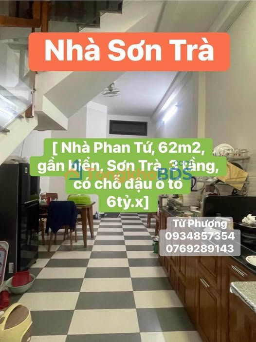 Nhà 3 Tầng Mặt Tiền Phan Tứ, Mỹ An - 62m², 3 Tầng, Gần Biển, Đậu Ô Tô