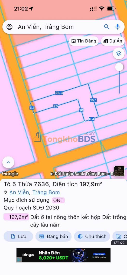 Đất Nền Trảng Bom 132m² Sổ Hồng Riêng - Giá Đầu Tư 1.5 Tỷ