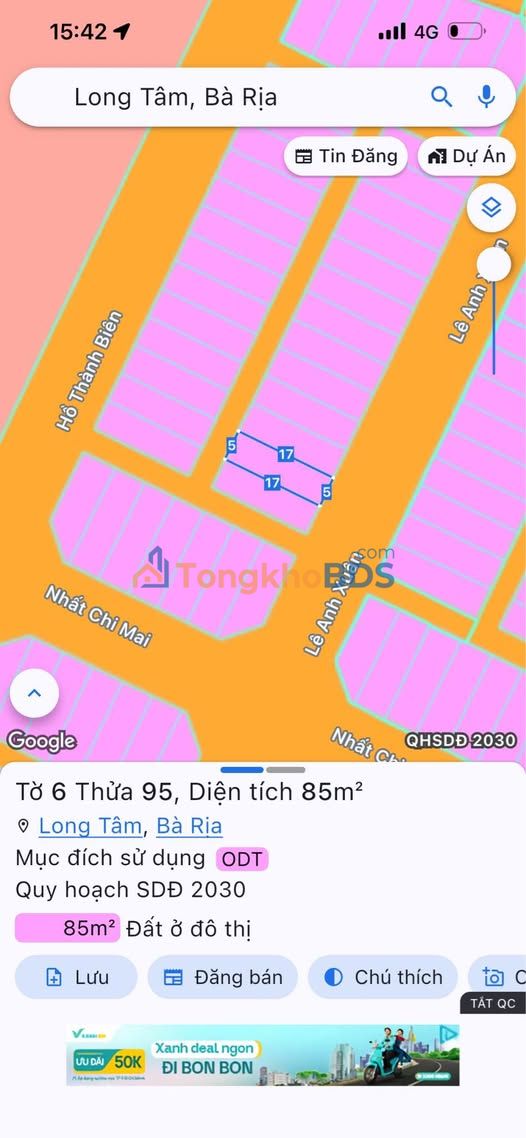 Đất nền Barimex Lê Anh Xuân 85m² 1.99 tỷ - Sổ đỏ chính chủ