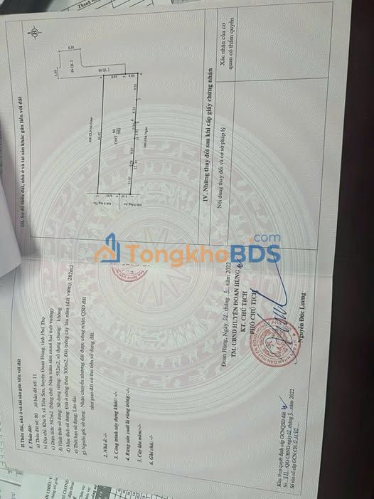 Đất nền 540m² (12x45m) - Sổ đỏ thổ cư tại Đoan Hùng, Phú Thọ - Giá tốt