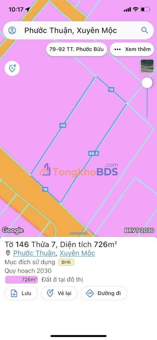 Bán Đất Phước Thuận Xuyên Mộc 744m² Giá 3.8 Tỷ - Sổ Đỏ Sẵn Sàng