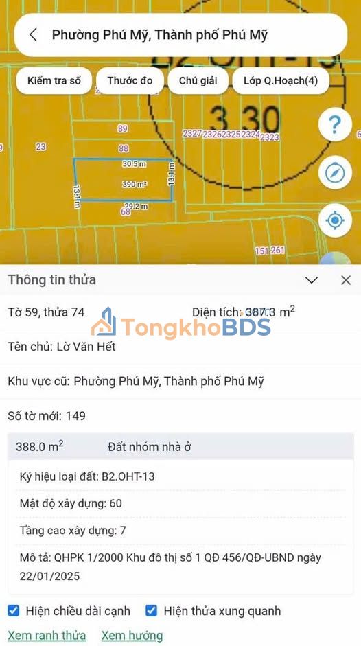 Đất Vàng Phú Mỹ - 390m² Sổ Đỏ, Giá 3.3 Tỷ, Gần QL51