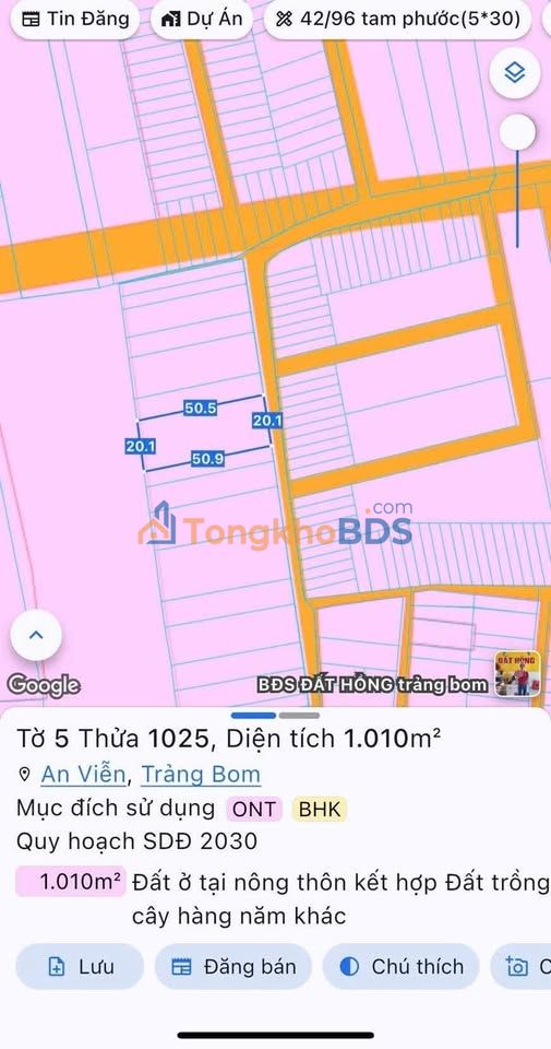 Đất Nền 1000m² Sổ Đỏ Chính Chủ - An Viễn, Trảng Bom, Đồng Nai
