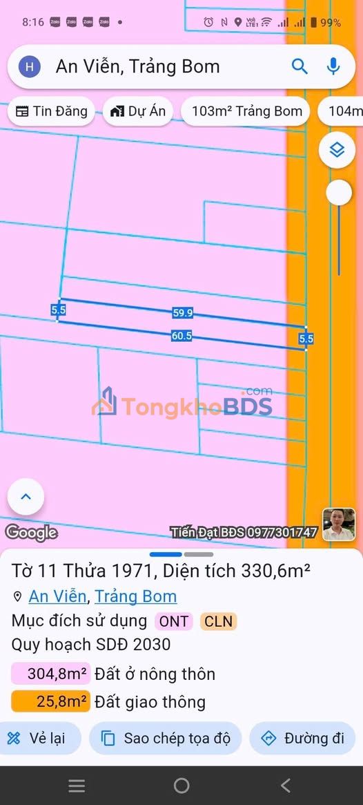 Đất nền Xã Đồi Trảng Bom 330m² 1.3 tỷ - Sổ đỏ chính chủ