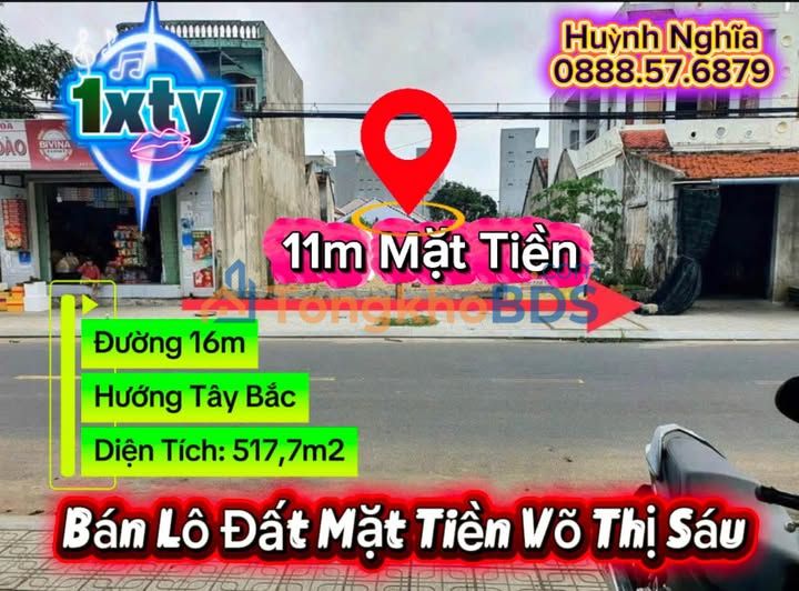 Bán Đất Vàng Võ Thị Sáu, Tuy Hoà 517.7m² - Sẵn Sổ Hồng