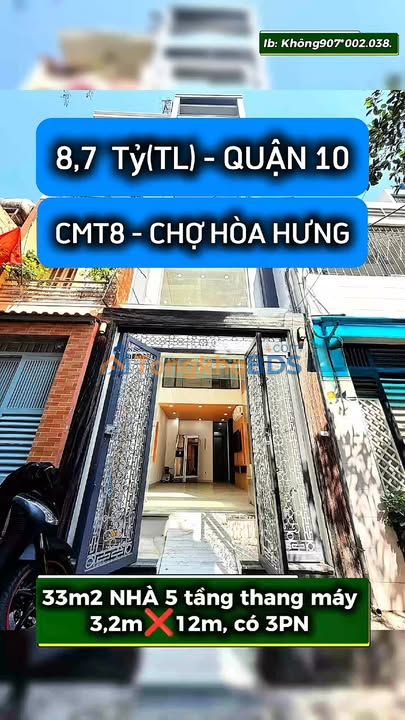 Nhà 5 Tầng Thang Máy 36m² Hẻm Ô Tô Quận 3 - Sổ Hồng Hoàn Công Đủ