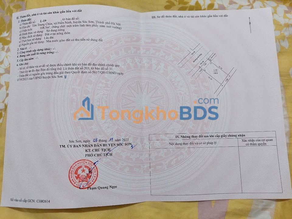 Đất nền Tân Chung Chùa Sóc Sơn 108m² giá đầu tư - Đường ô tô lớn