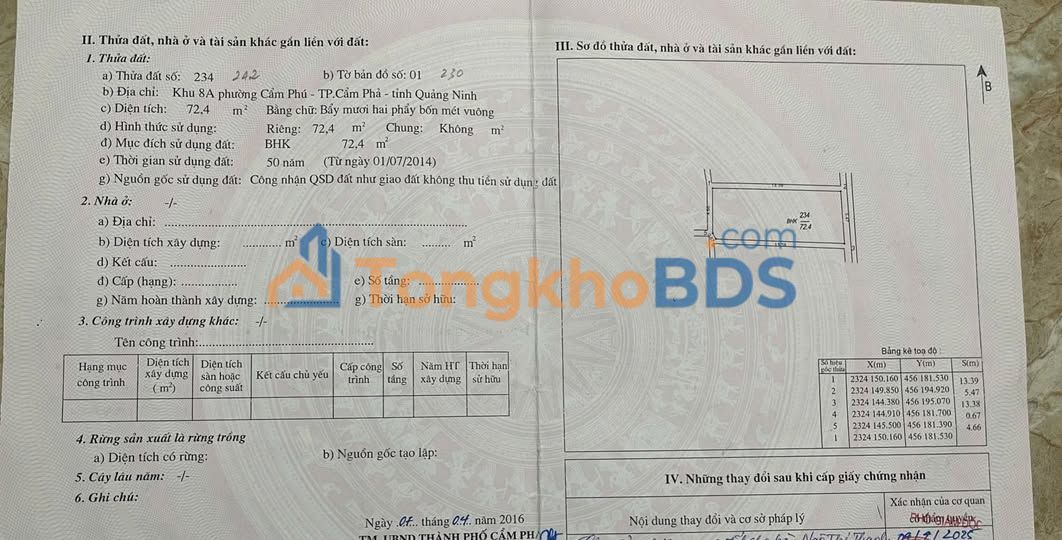 Đất Cẩm Trung Cẩm Phả 72m² 110 triệu - Giá tốt hiếm có