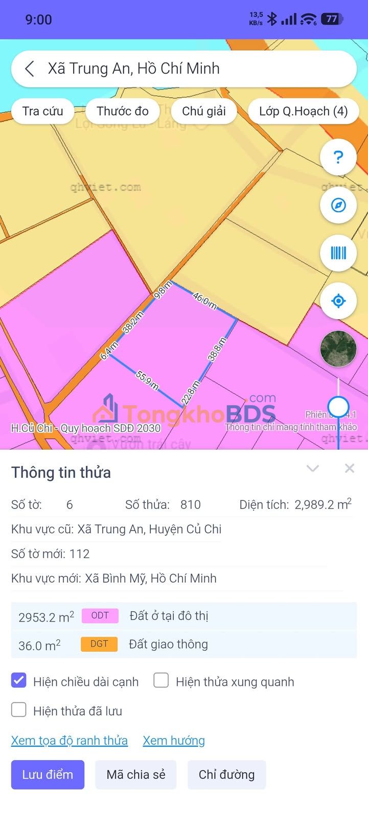 Đất nền Trung An Củ Chi 2.953m² 13 tỷ - Đường to ô tô