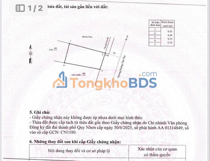 Đất Kinh Doanh Mặt Tiền Hoàng Văn Thụ, Quy Nhơn - 45m² - Sẵn Sàng Đầu Tư