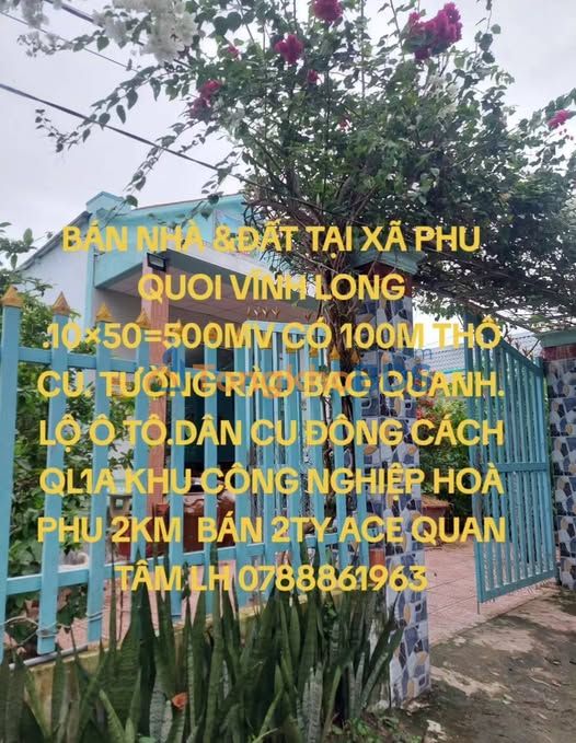 Bán Đất Vĩnh Long 500m² Mặt Tiền Đường Huyện 22, Xã Phú Quới - Cơ Hội Đầu Tư Hấp Dẫn