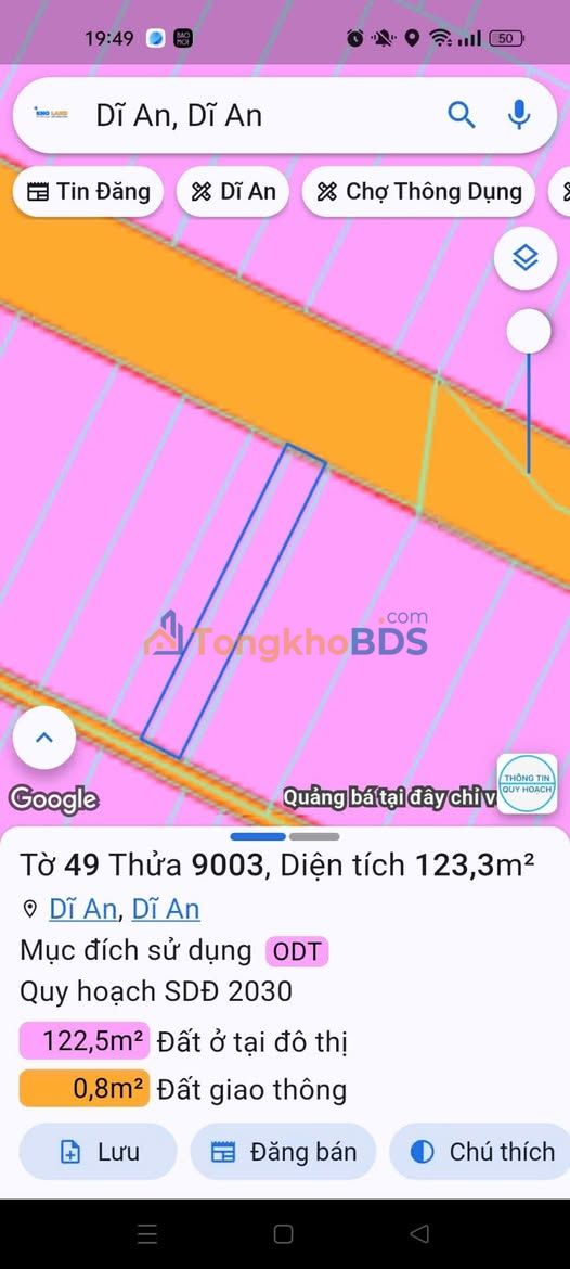 Đất nền Bàu Bàng Số 3 123m² 4.999 tỷ - Sổ đỏ chính chủ