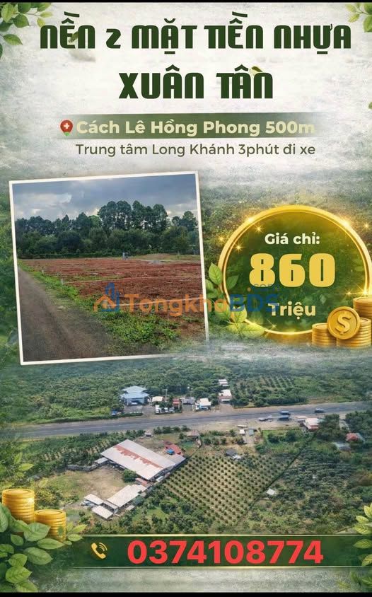 Đất 2 Mặt Tiền Nhựa Xuân Tân, Long Khánh - 95m² Giá Tốt