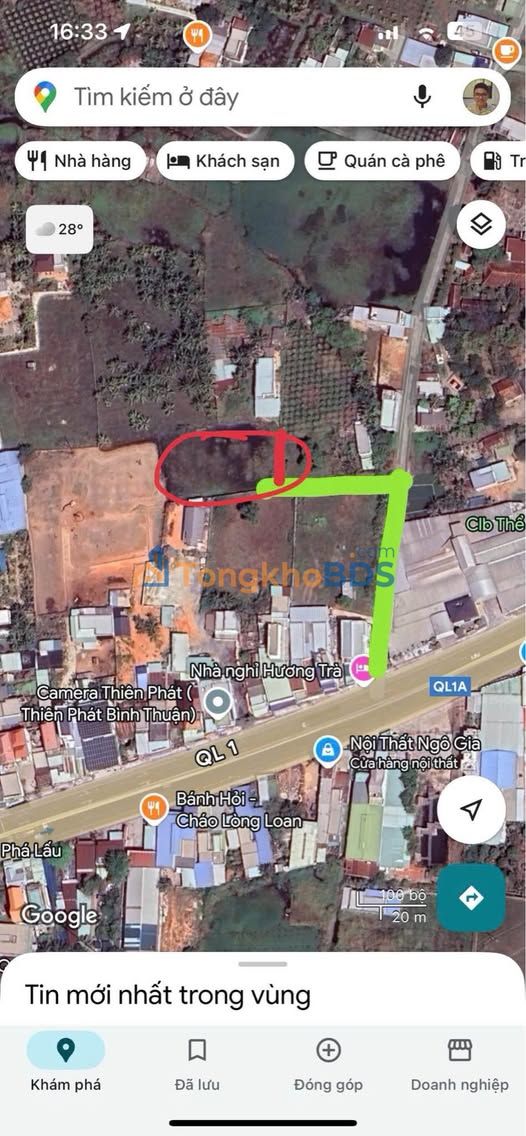 Bán Gấp Đất Vườn Hàm Thắng 1268m² Sổ Hồng - Giá 3.5 Tỷ