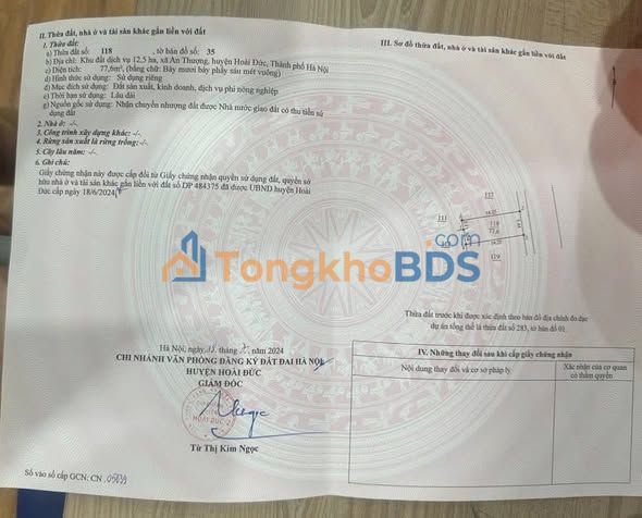 Đất nền An Thượng Hoài Đức 78m² 1.794 tỷ - Sổ đỏ chính chủ