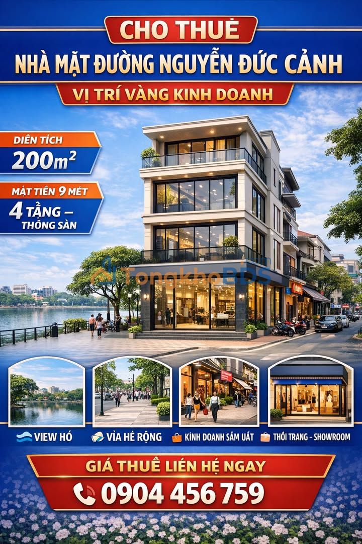 Nhà mặt phố Nguyễn Đức Cảnh 200m² - Mặt tiền kinh doanh