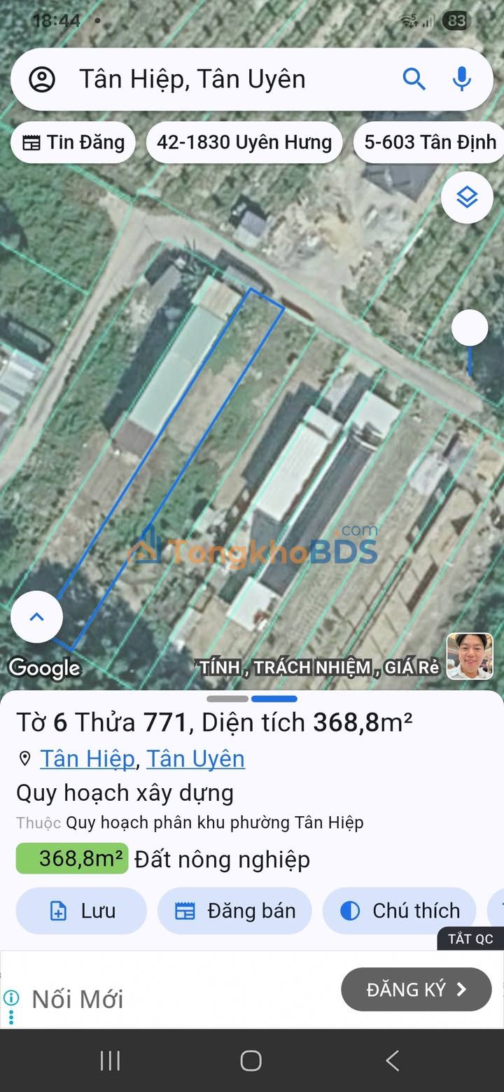 Đất Tân Hiệp, Tân Uyên: 378m² Sổ TC, Lô Góc Thông Tứ Phía - Giá 2 Tỷ Tốt