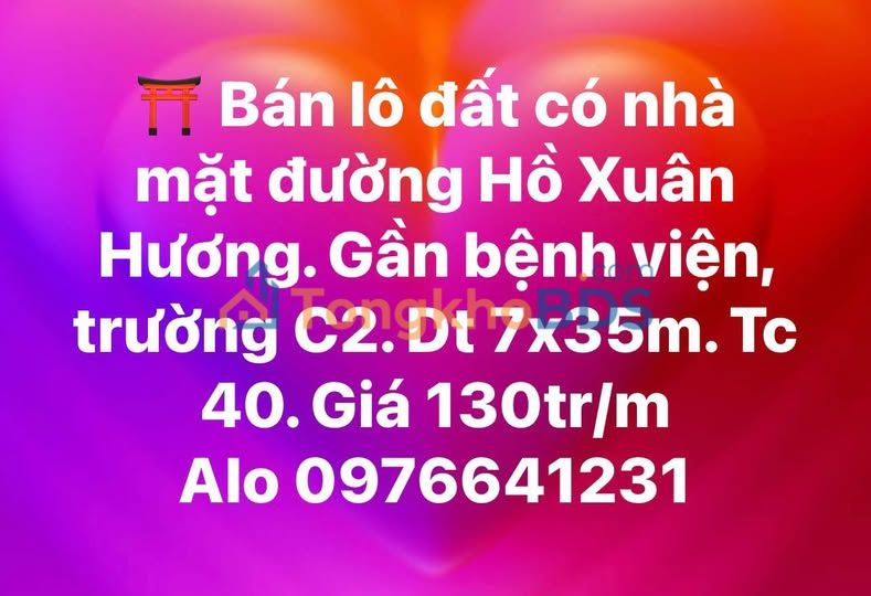 Bán Đất Mặt Tiền Hồ Xuân Hương, Buôn Ma Thuột 245m² - Sổ Đỏ Rõ Ràng