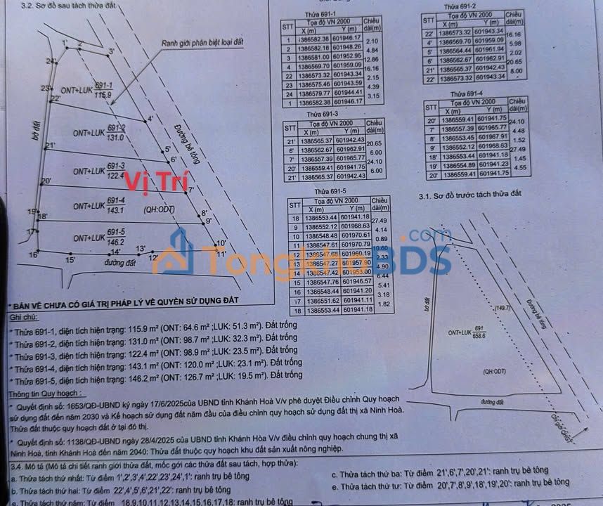 Đất nền Vân Phong 122m² - Hơn 600 triệu, Sổ hồng sẵn