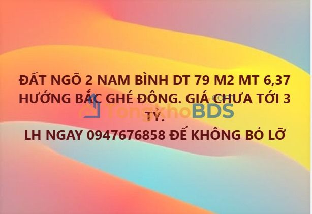 Đất Nam Bình, Ninh Bình 79m² - Sổ Hồng Sẵn Sàng, Giá Dưới 3 Tỷ
