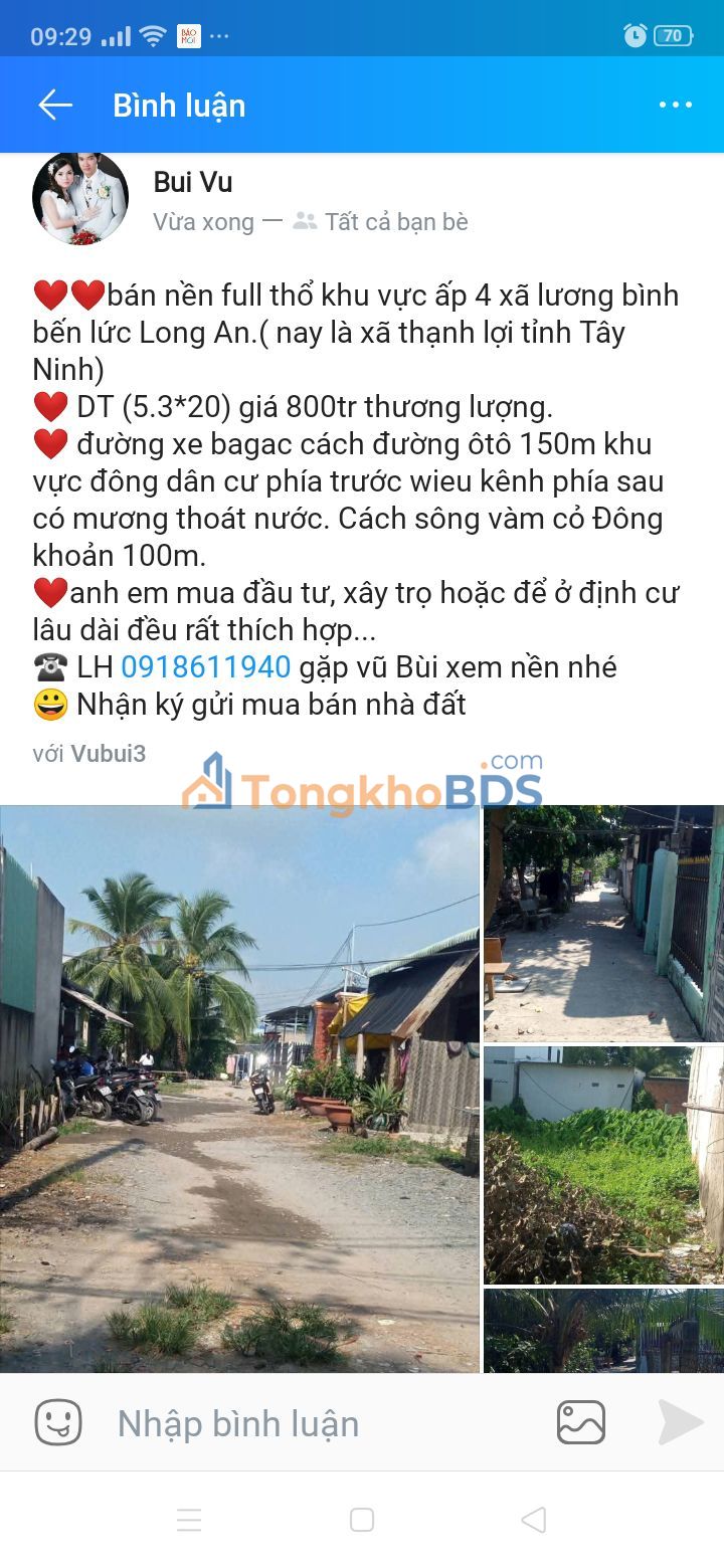 Đất Nền Thạnh Lợi Bến Lức 106m² - Sổ Hồng Riêng, Giá Tốt Đầu Tư