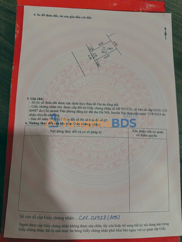 Đất nền Sóc Sơn 50m² - Ngõ thông ô tô, gần sân bay Nội Bài