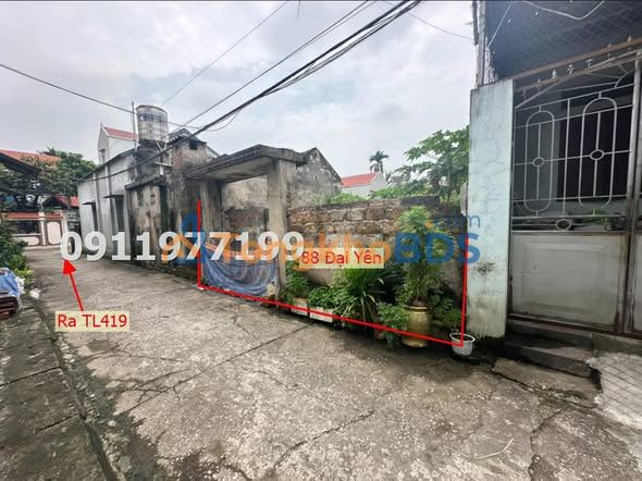 Đất thổ cư 88m² Đại Yên, Chương Mỹ - Sẵn sàng xây nhà, ô tô vào tận nơi