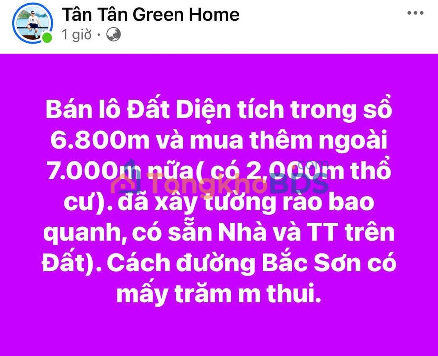 Đất Bắc Sơn Thái Nguyên 13.800m² - Sổ đỏ chính chủ