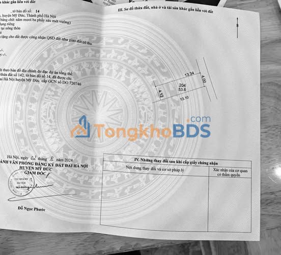 Đất Thổ Cư Thượng Lâm, Mỹ Đức 53.6m² - Sổ Hồng Riêng, Giá Tốt