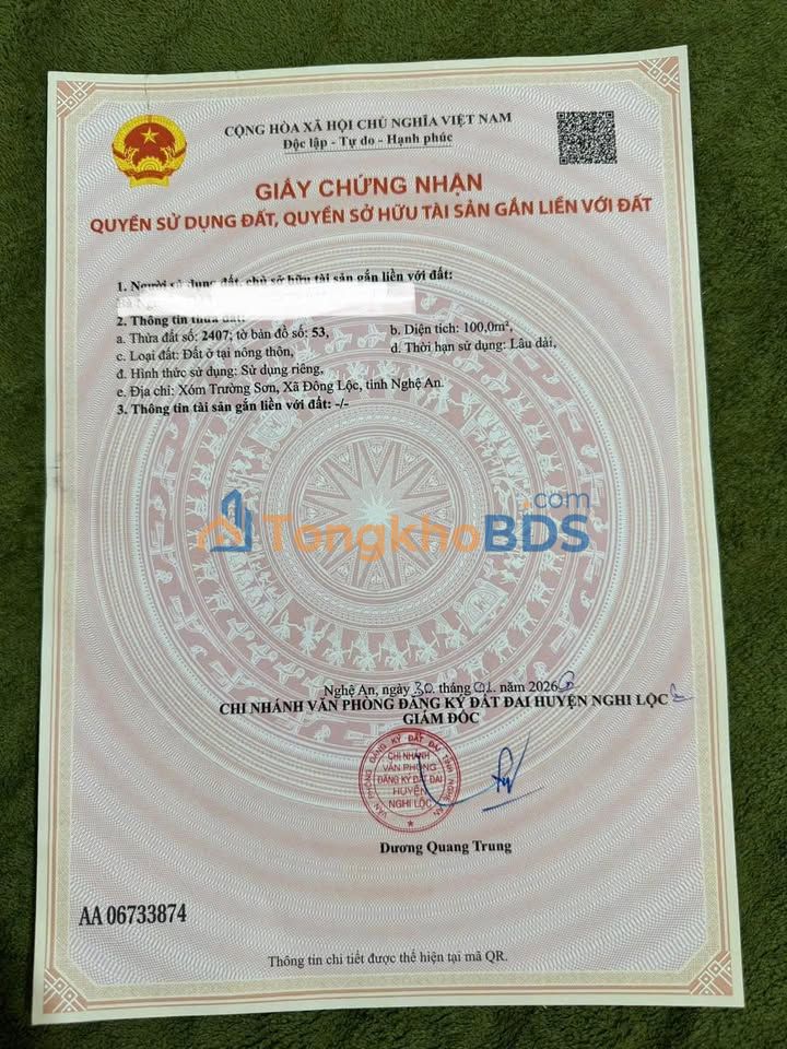 Đất nền Trường Sơn Nghi Trung 100m² 1 tỷ - Sổ đỏ chính chủ