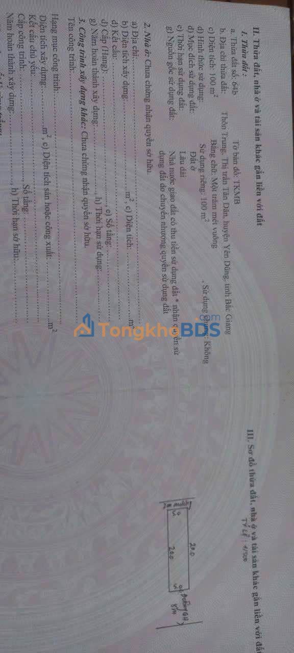 Đất nền Quán Trắng Bắc Ninh 100m² 2 tỷ - Sổ đỏ