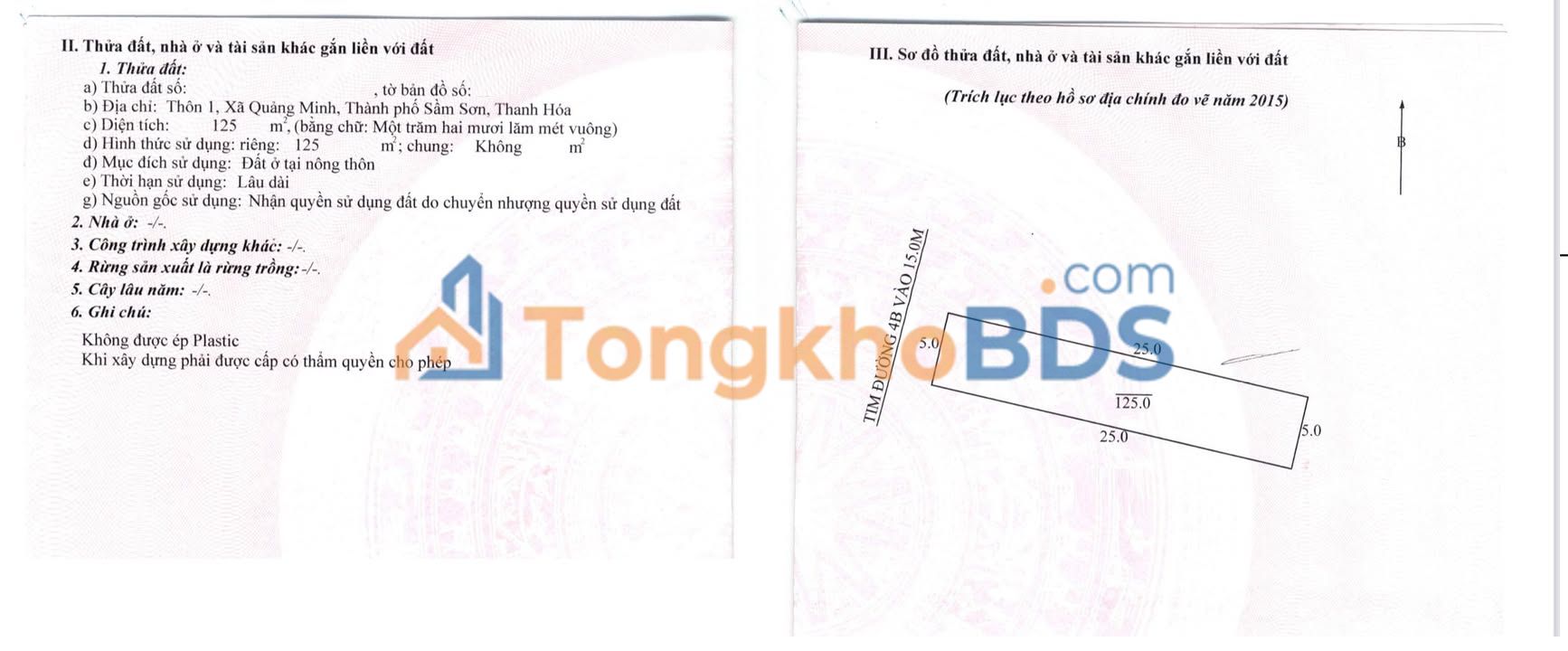 Đất nền Quảng Minh Đông Sơn 125m² giá 1 tỷ - Sổ đỏ chính chủ