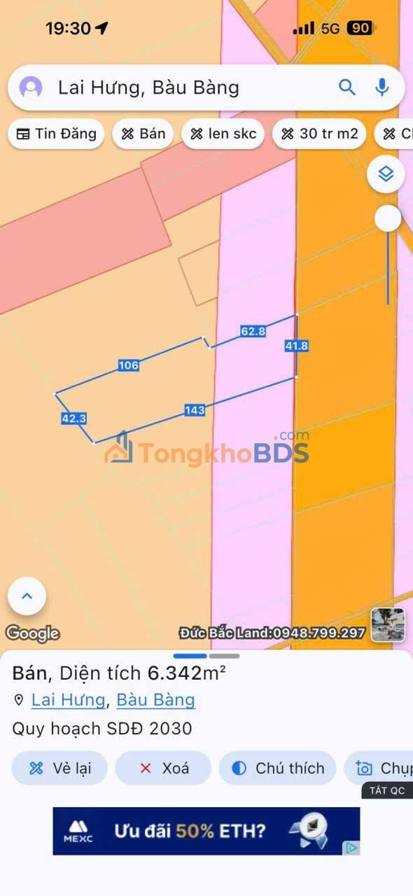 Đất Vàng Mặt Tiền Mỹ Phước Tân Vạn, Bàu Bàng - 6342m² - Giảm Sâu Bán Gấp!