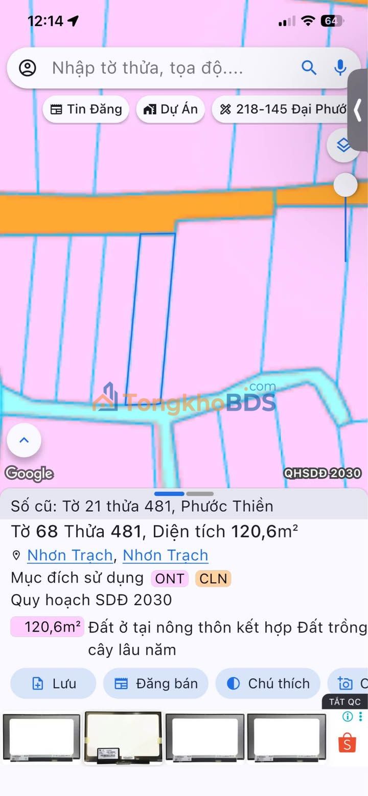 Đất Phước Thiền Nhơn Trạch - 120m², 1.8 Tỷ, Sổ Thổ Cư