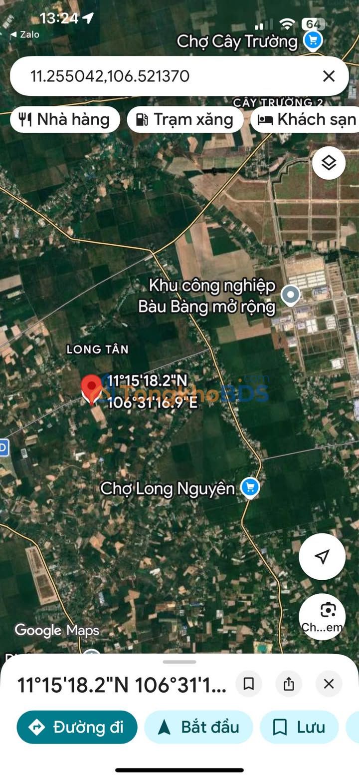 Đất Long Tân, Dầu Tiếng 260m² - Sổ hồng 100% thổ cư, giá 700 triệu