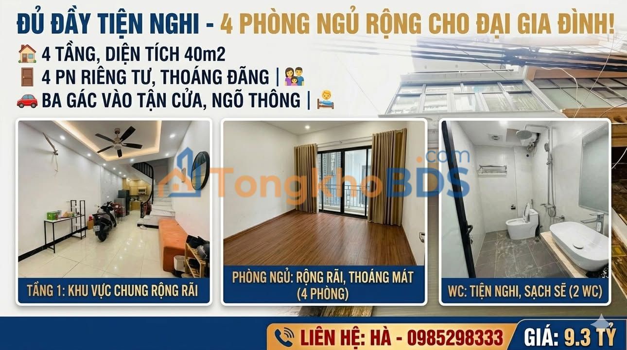 Nhà Pháo Đài Láng Đống Đa 40m² 9.3 tỷ - Ô tô vào tận nhà