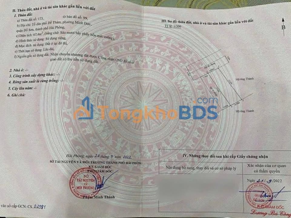 Đất nền Kiến Thụy Hải Phòng 67m² 1.3 tỷ - Sổ hồng chính chủ