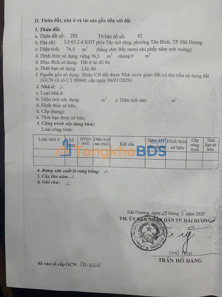 Đất Trường Chinh Hải Dương 76m² 4.2 tỷ - Sổ đỏ chính chủ