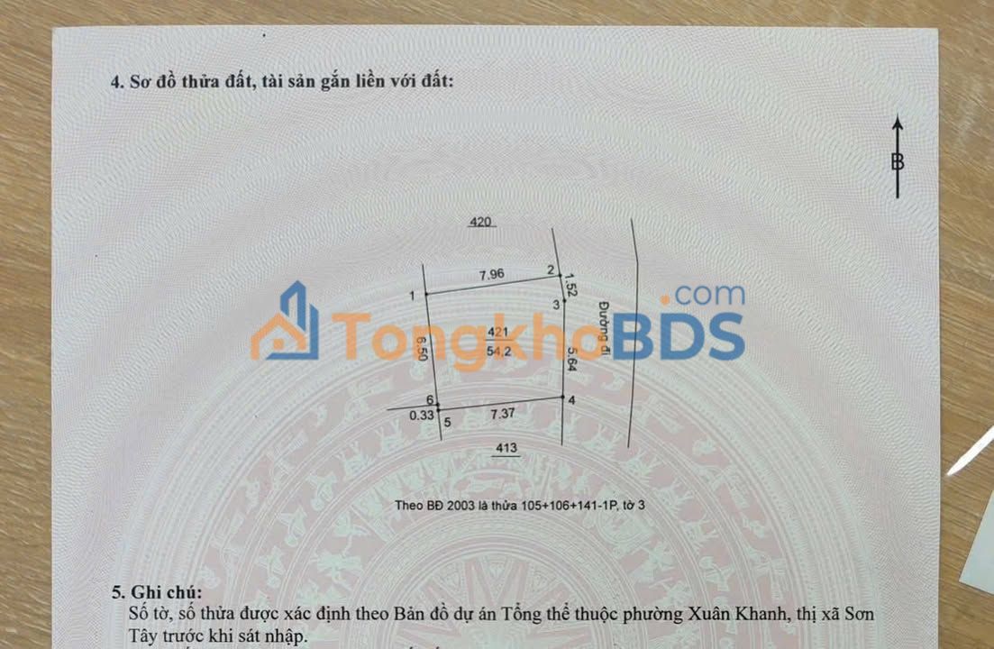 Đất nền Xuân Khanh - Sơn Tây 54.2m² sổ đỏ - Tiềm năng sinh lời cao